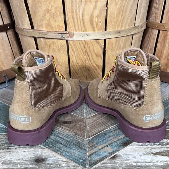 Sorel Caribou OTM Buff Madder Brown Suede Waterproof Chukka Boot Mens Size 8 main image 3